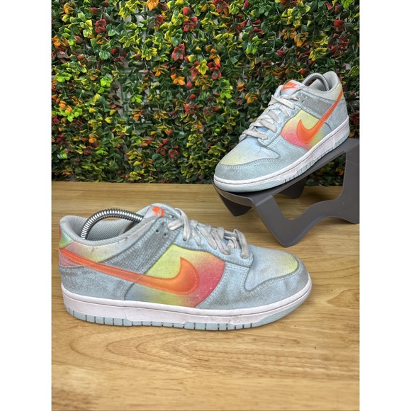 Nike Dunk Low Bg Heat Map Glacier Blue Orange HF4797-474 Womens 8.5 Youth 7Y - Picture 1 of 10